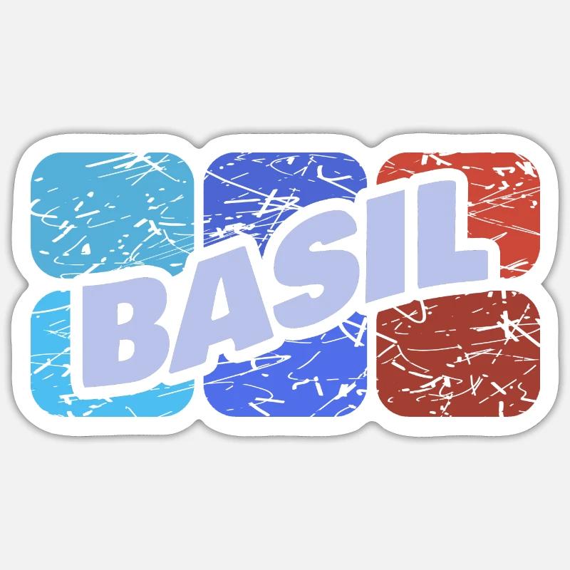 Gift for Basil - Sticker size S (10 x 10 cm) - white matte
