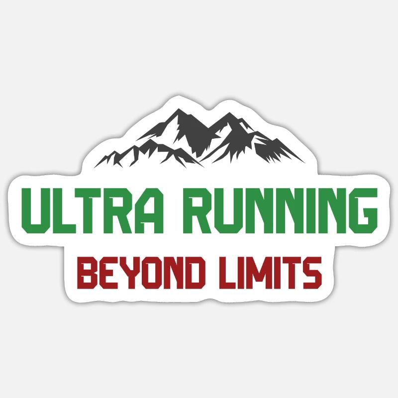 Ultra Running - Jenseits der Grenzen - Sticker Größe S (10 x 10 cm) - Mattweiß