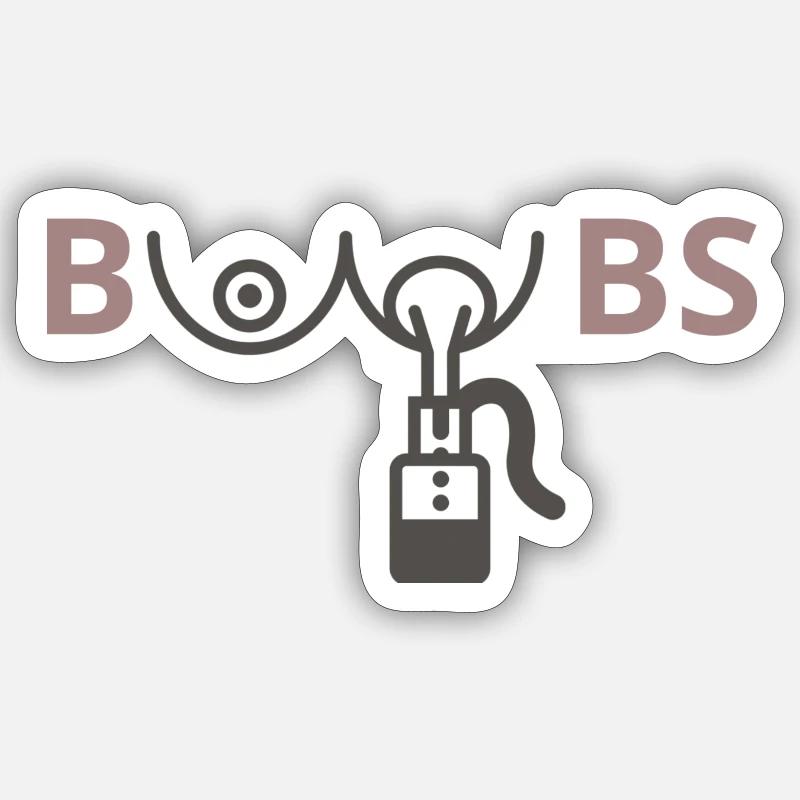 BOOBS - Sticker size S (10 x 10 cm) - white matte
