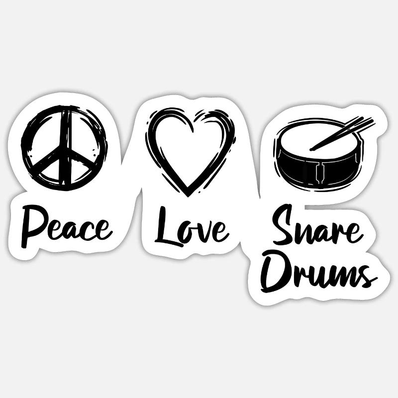 Side drum - Sticker size S (10 x 10 cm) - white matte