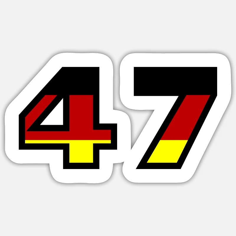 47 Number Germany Jersey - Sticker size S (10 x 10 cm) - white matte