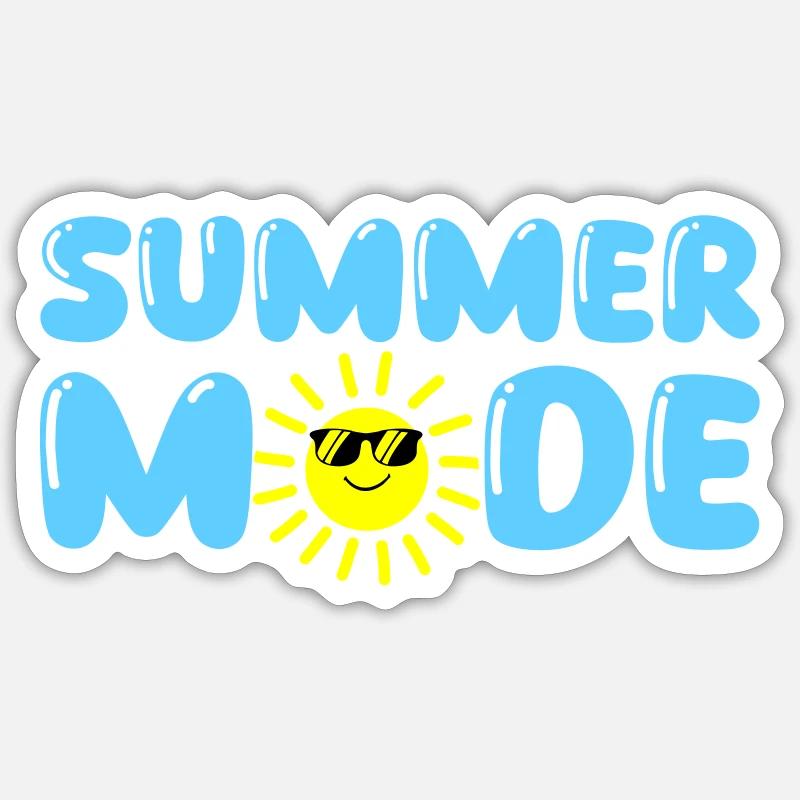 summer mode - Sticker Größe S (10 x 10 cm) - Mattweiß