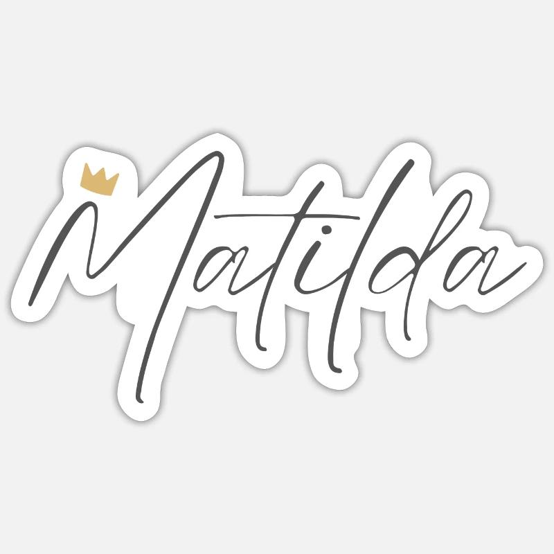 Chemise Princesse Matilda – Nom avec lettre M - Sticker taille S (10 x 10 cm) - blanc mat