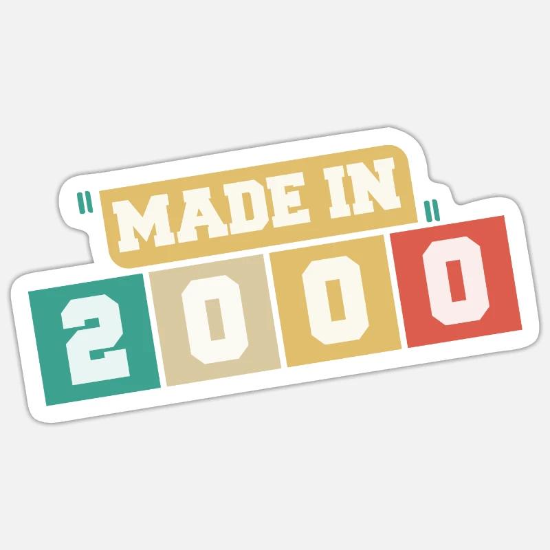 2000 Anniversary 2000 Born in 2000 Anniversary - Sticker size S (10 x 10 cm) - white matte