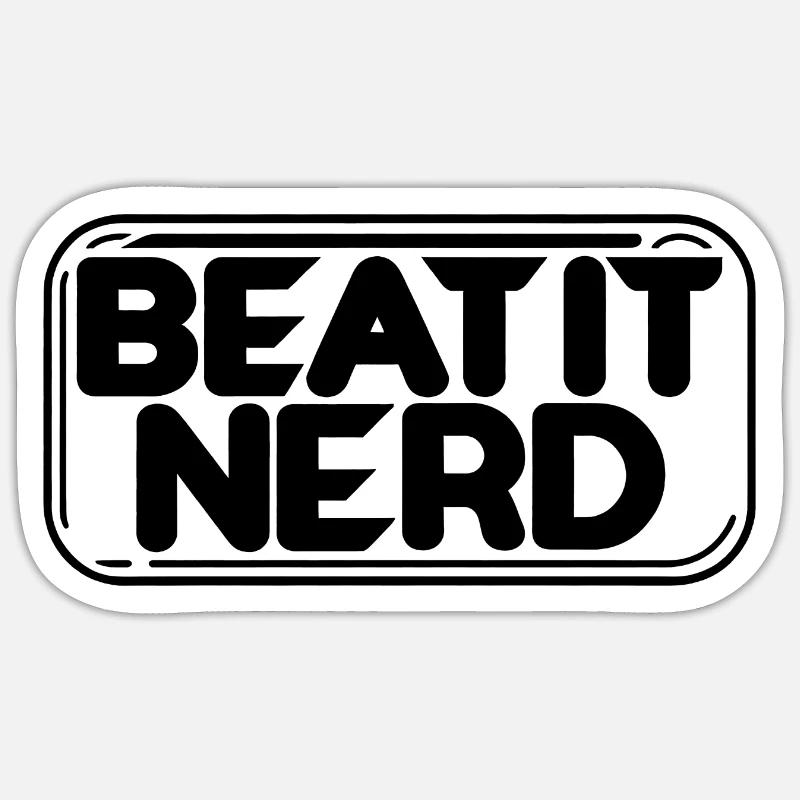 Beat it Nerd 17 - Sticker Größe S (10 x 10 cm) - Mattweiß