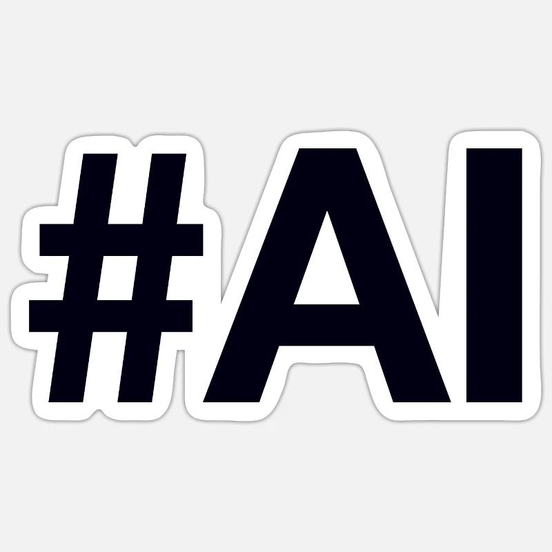 AI Artificial Intelligence - Sticker Größe S (10 x 10 cm) - Mattweiß