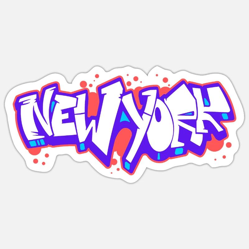 Graffiti horizontal de New York 1 Sticker taille S (10 x 10 cm)