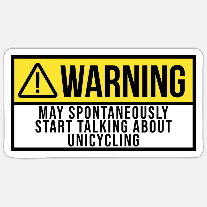 monocycle - Sticker taille S (10 x 10 cm) - blanc mat