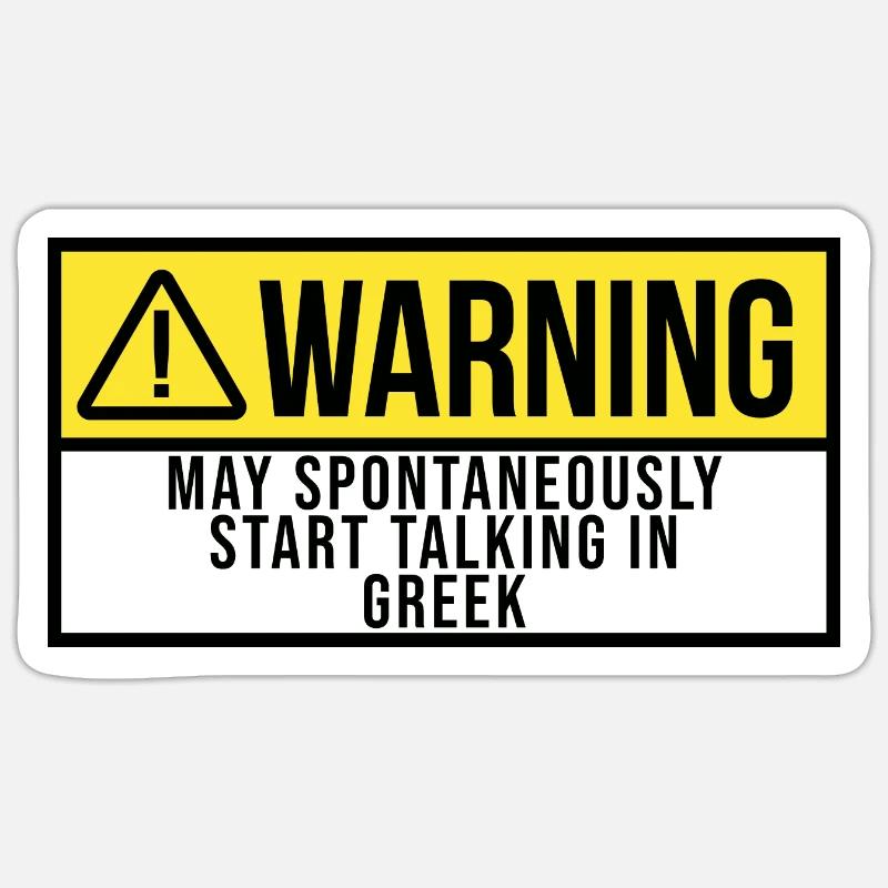 Grec - Sticker taille S (10 x 10 cm) - blanc mat