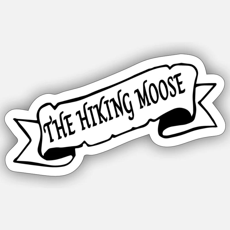 Das wandernde Elchbanner - Sticker Größe S (10 x 10 cm) - Mattweiß