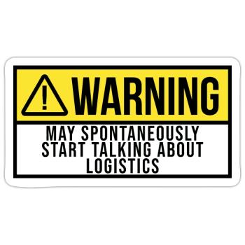 Logistics - Sticker size S (10 x 10 cm) - white matte - Front
