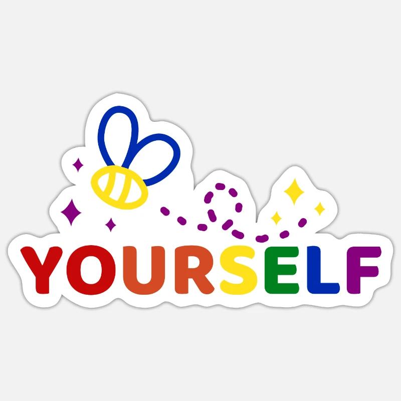 Sei du selbst Pride-Monat - Sticker Größe S (10 x 10 cm) - Mattweiß