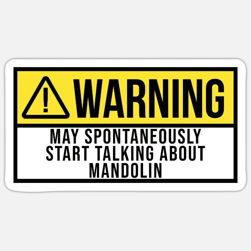 Mandoline - Sticker taille S (10 x 10 cm) - blanc mat