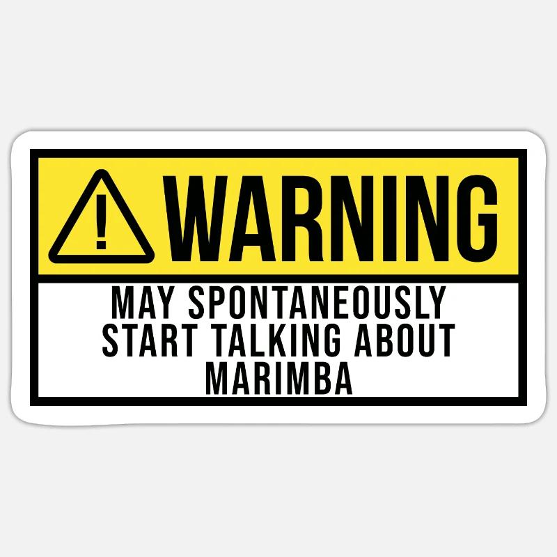 Marimba - Sticker Größe S (10 x 10 cm) - Mattweiß