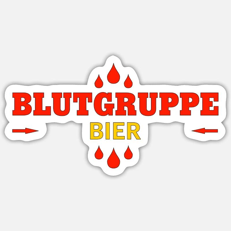 Blutgruppe Bier Biertrinker Sticker Größe S (10 x 10 cm)