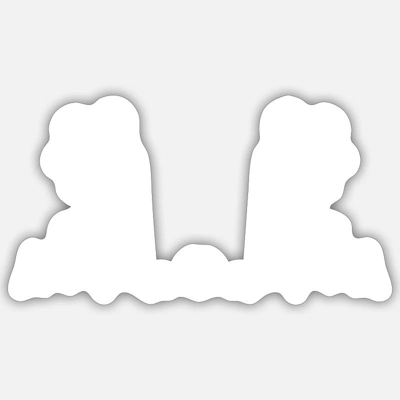 Deux Fleurs Nature Plantes - Sticker taille S (10 x 10 cm) - blanc mat