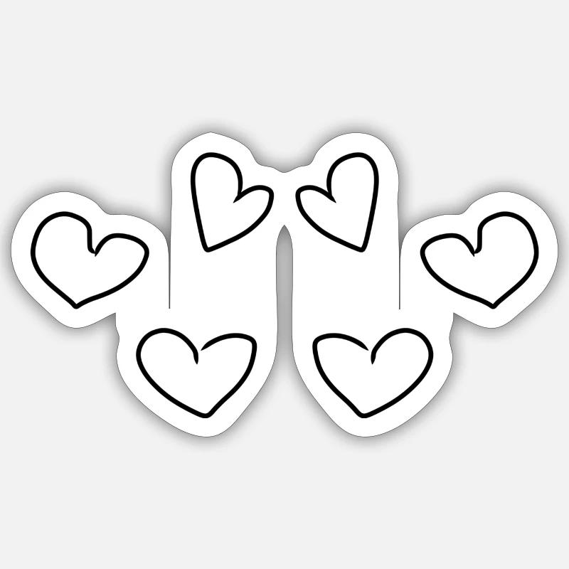 Hearts Heart Pattern - Sticker size S (10 x 10 cm) - white matte
