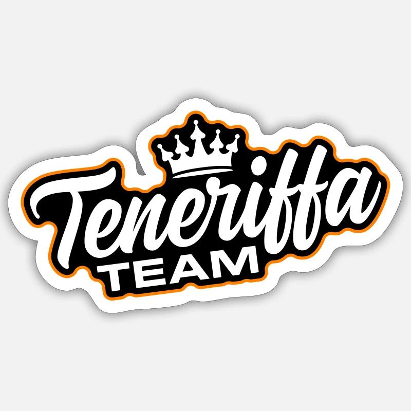 Teneriffa Team - Sticker Größe S (10 x 10 cm) - Mattweiß