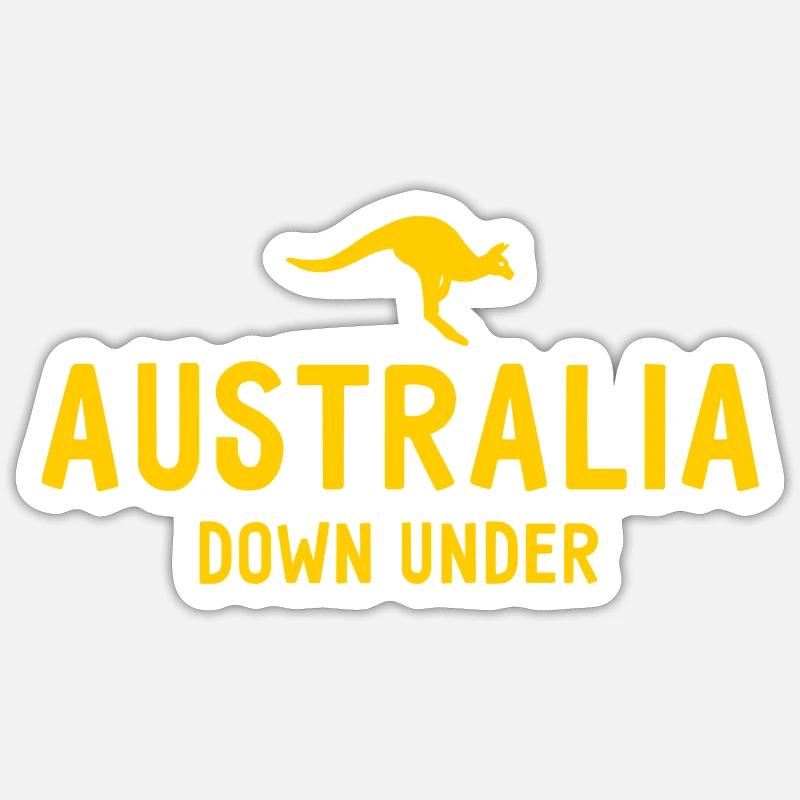 Australia - Down Under - Australien - Känguru - Sticker Größe S (10 x 10 cm) - Mattweiß