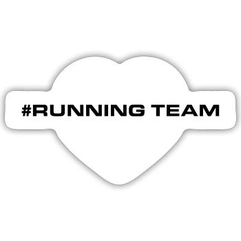 Running Team Herz - Sticker Größe S (10 x 10 cm) - Mattweiß - Vorne