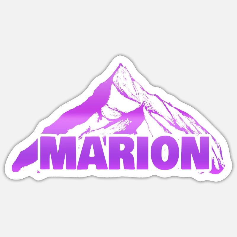 Marion als Berg - Sticker Größe S (10 x 10 cm) - Mattweiß
