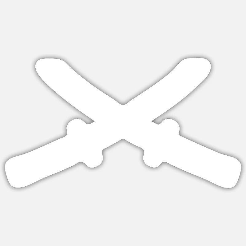 Samurai Schwert Icon - Sticker Größe S (10 x 10 cm) - Mattweiß