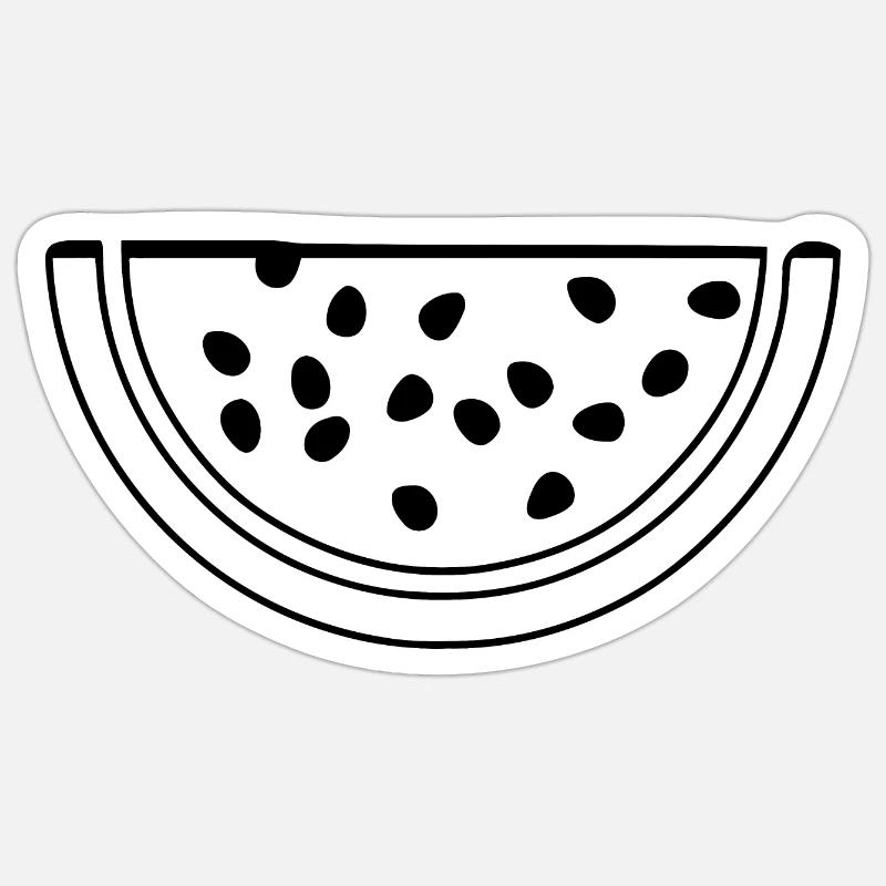 Wassermelone Melone - Sticker Größe S (10 x 10 cm) - Mattweiß