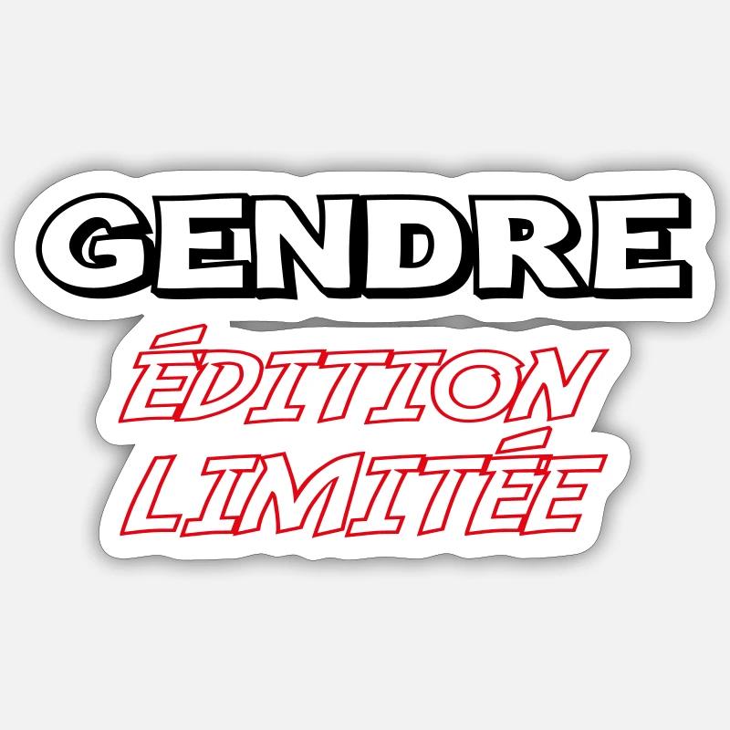 Limited edition GENDRE - Sticker size S (10 x 10 cm) - white matte