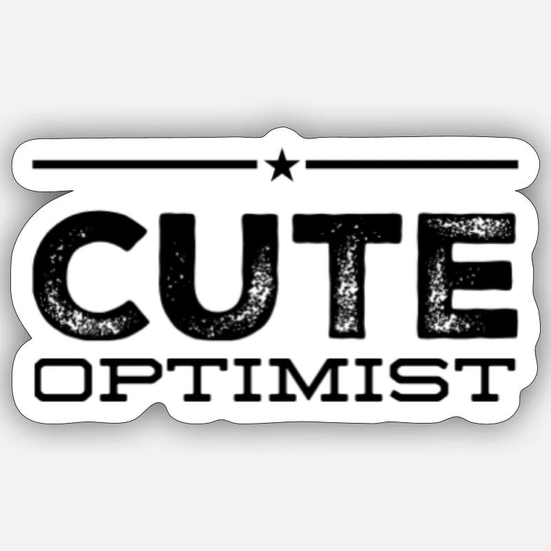 cute optimist - Sticker Größe S (10 x 10 cm) - Mattweiß