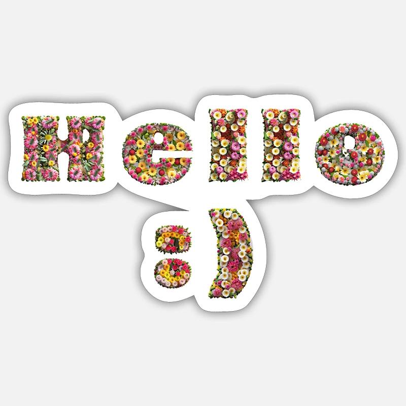 Hello - Sticker Größe S (10 x 10 cm) - Mattweiß