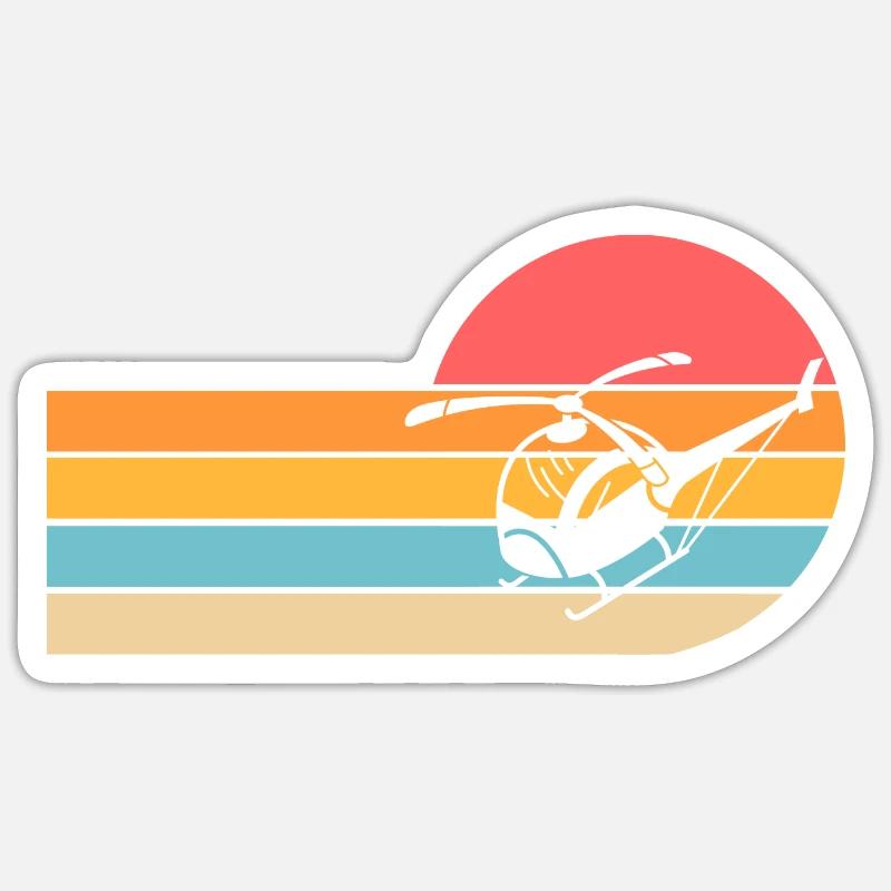 Pilot Helicopter Helicopter - Sticker size S (10 x 10 cm) - white matte
