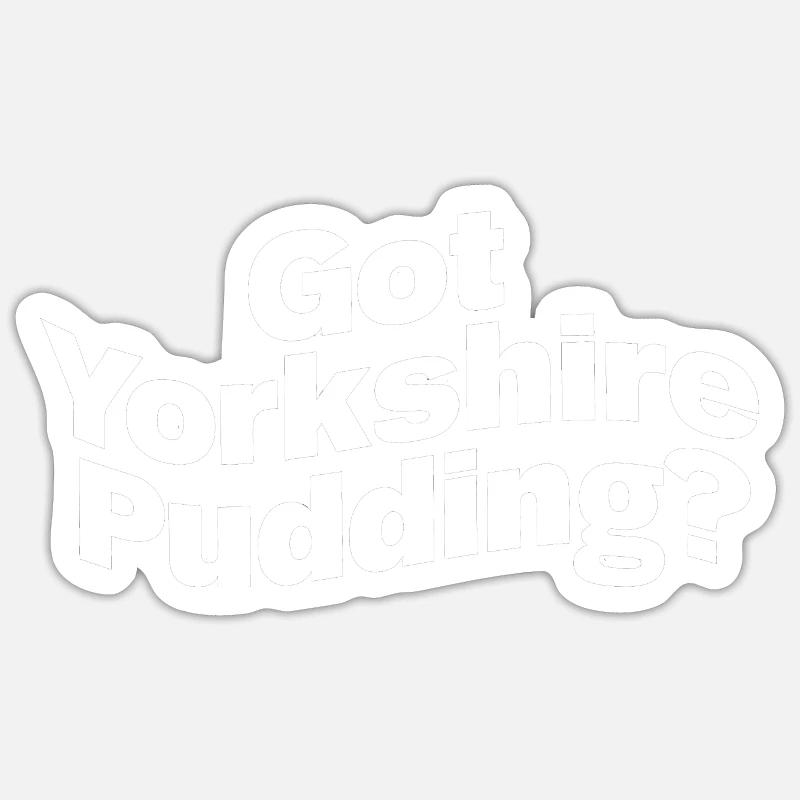 Yorkshire Pudding Geschenk - Sticker Größe S (10 x 10 cm) - Mattweiß