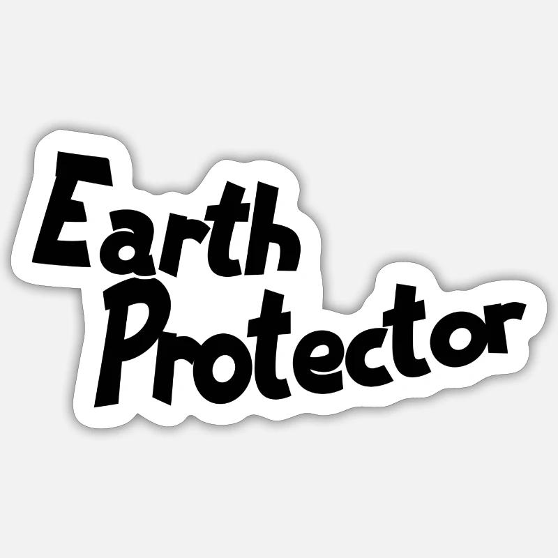 Earth protector - Sticker Größe S (10 x 10 cm) - Mattweiß