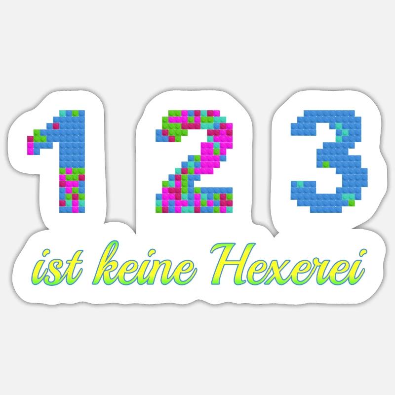 1 2 3 - Sticker Größe S (10 x 10 cm) - Mattweiß
