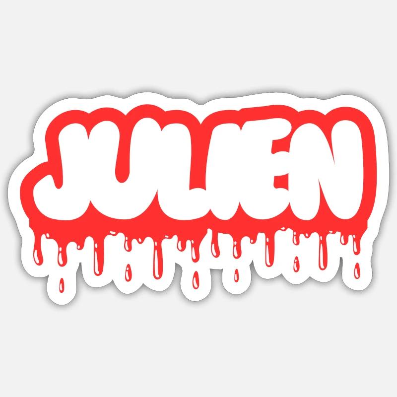 JULIEN - Sticker taille S (10 x 10 cm) - blanc mat