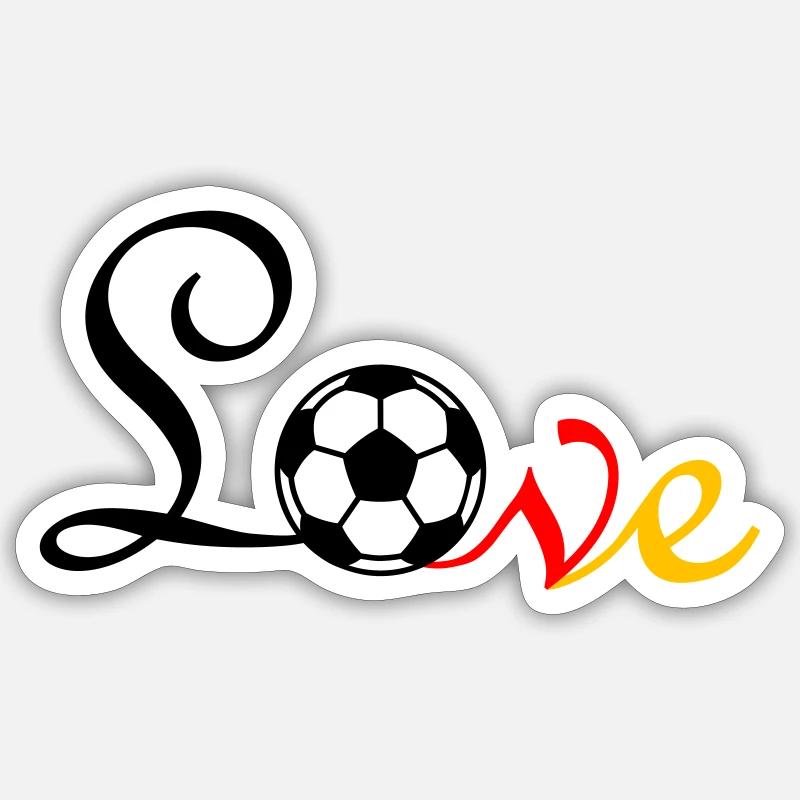 Fußball Liebe 1 Flock Sticker Größe S (10 x 10 cm)