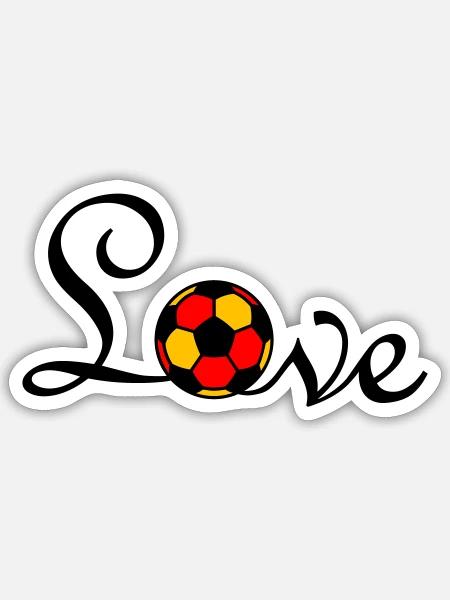 Fußball Liebe 3 Flock - Sticker Größe S (10 x 10 cm) - Mattweiß