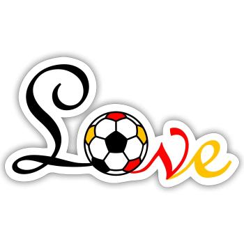 Fußball Liebe 2 Flock - Sticker Größe S (10 x 10 cm) - Mattweiß - Vorne