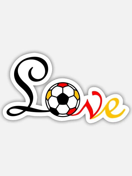 Fußball Liebe 2 Flock - Sticker Größe S (10 x 10 cm) - Mattweiß