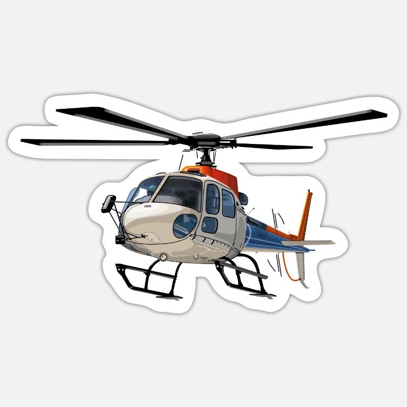 Hubschrauber Einsatz - Sticker Größe S (10 x 10 cm) - Mattweiß