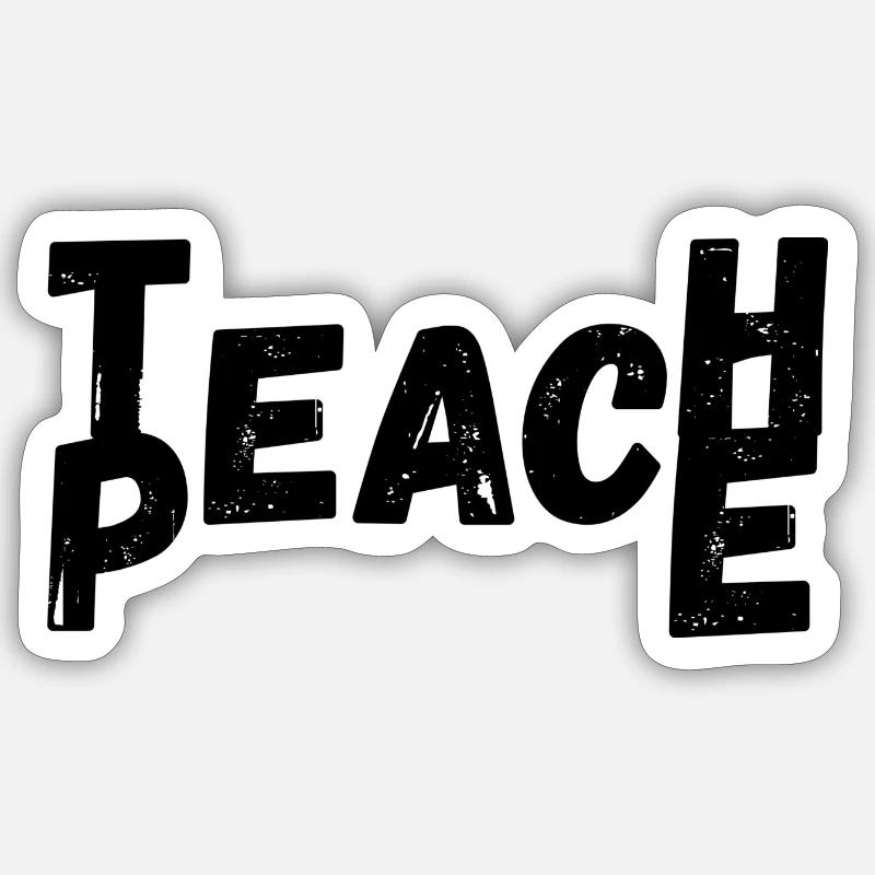 Enseigner la paix - Sticker taille S (10 x 10 cm) - blanc mat