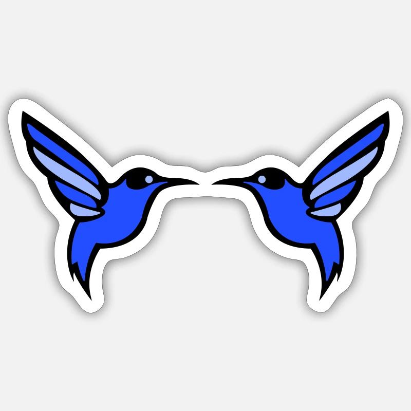 oiseau colibri 2 - Sticker taille S (10 x 10 cm) - blanc mat