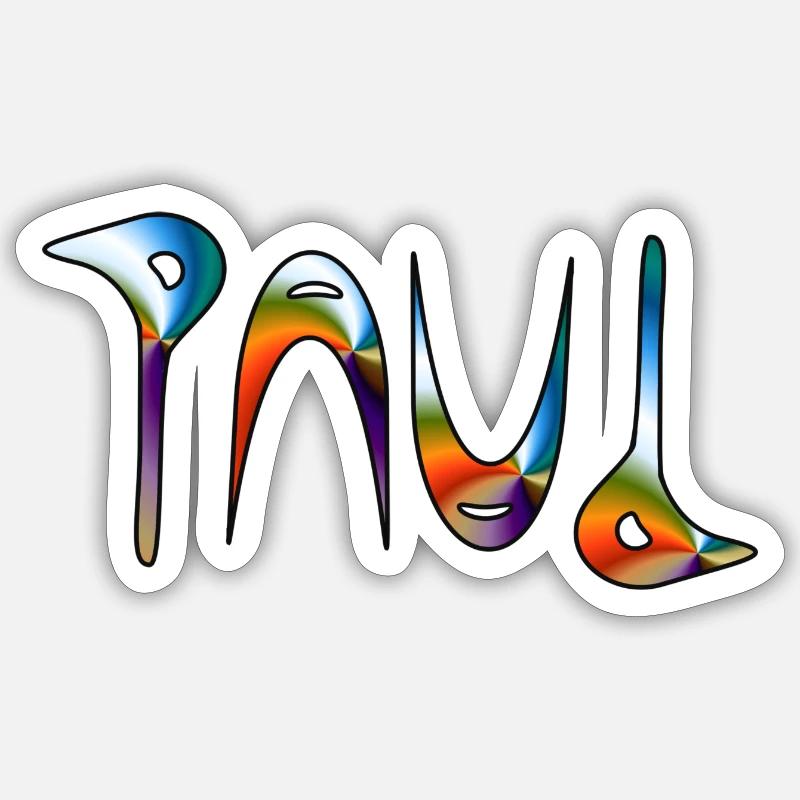 Paul - Sticker taille S (10 x 10 cm) - blanc mat