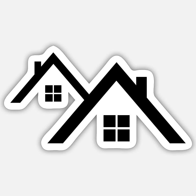 Dach - Sticker Größe S (10 x 10 cm) - Mattweiß