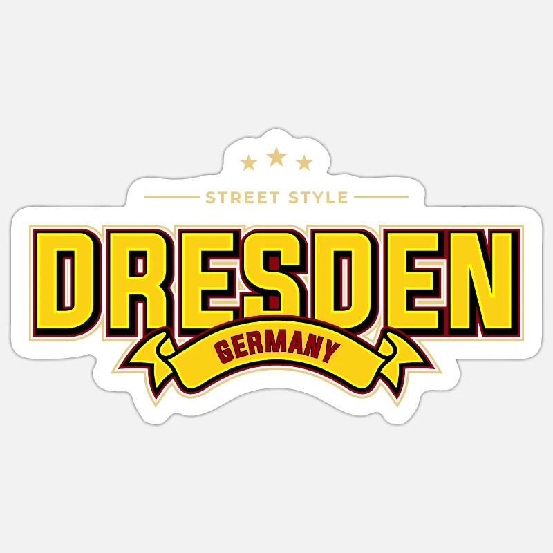 Dresde - Sticker taille S (10 x 10 cm) - blanc mat