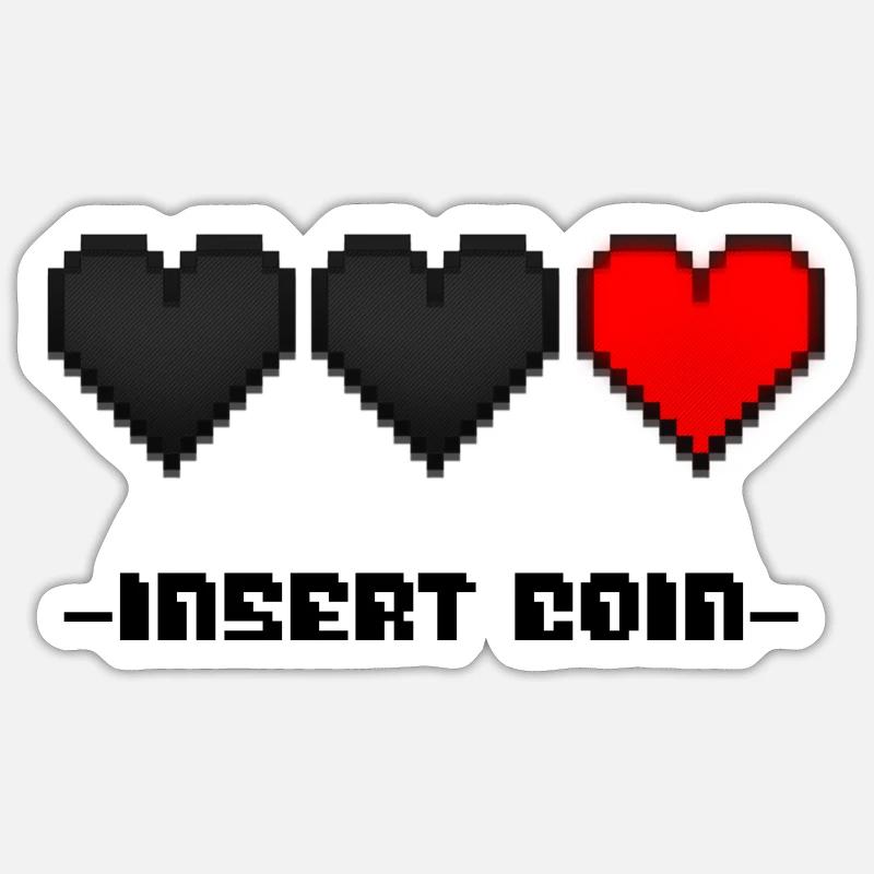 Insert Coin - Sticker size S (10 x 10 cm) - white matte