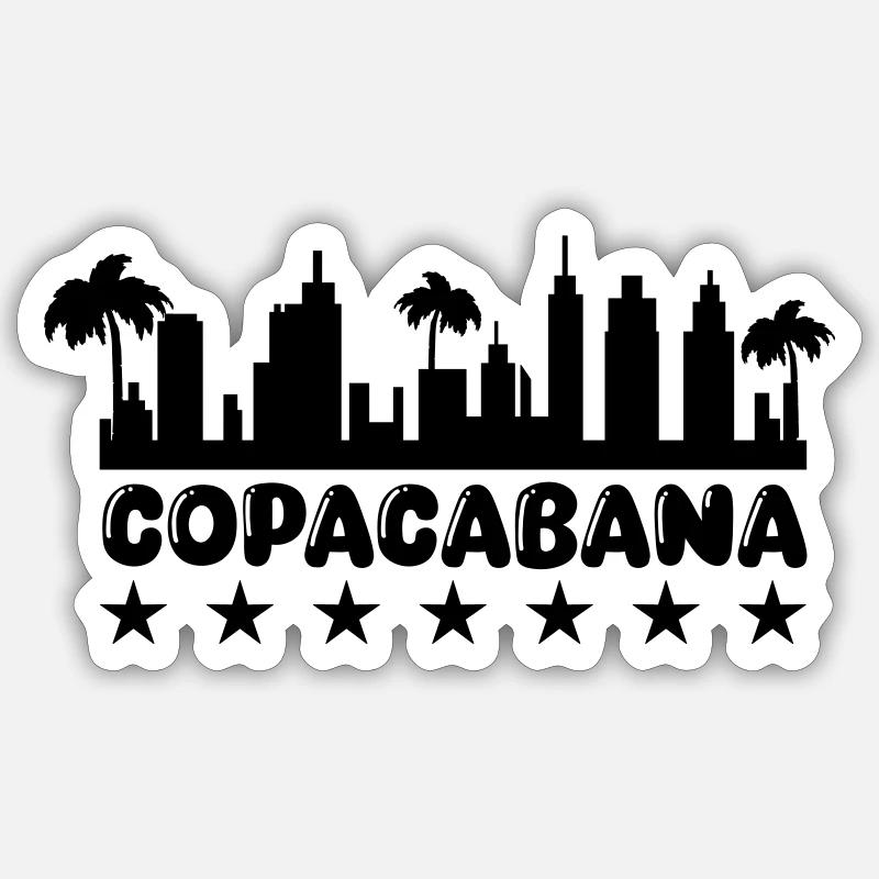 Copacabana - Sticker taille S (10 x 10 cm) - blanc mat