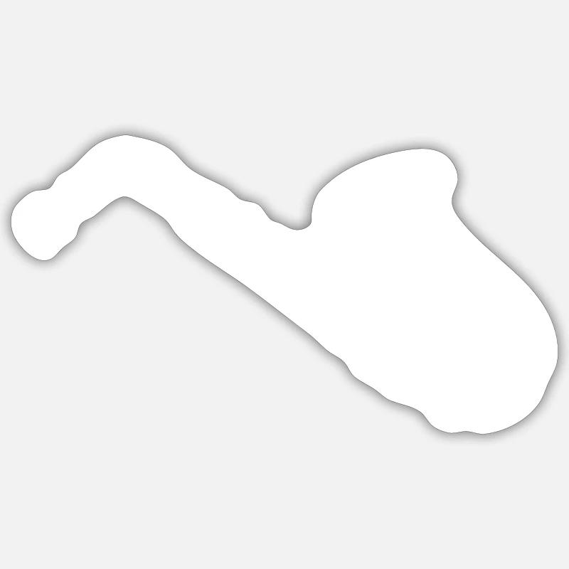 Sax saxophone saxophone - Sticker taille S (10 x 10 cm) - blanc mat