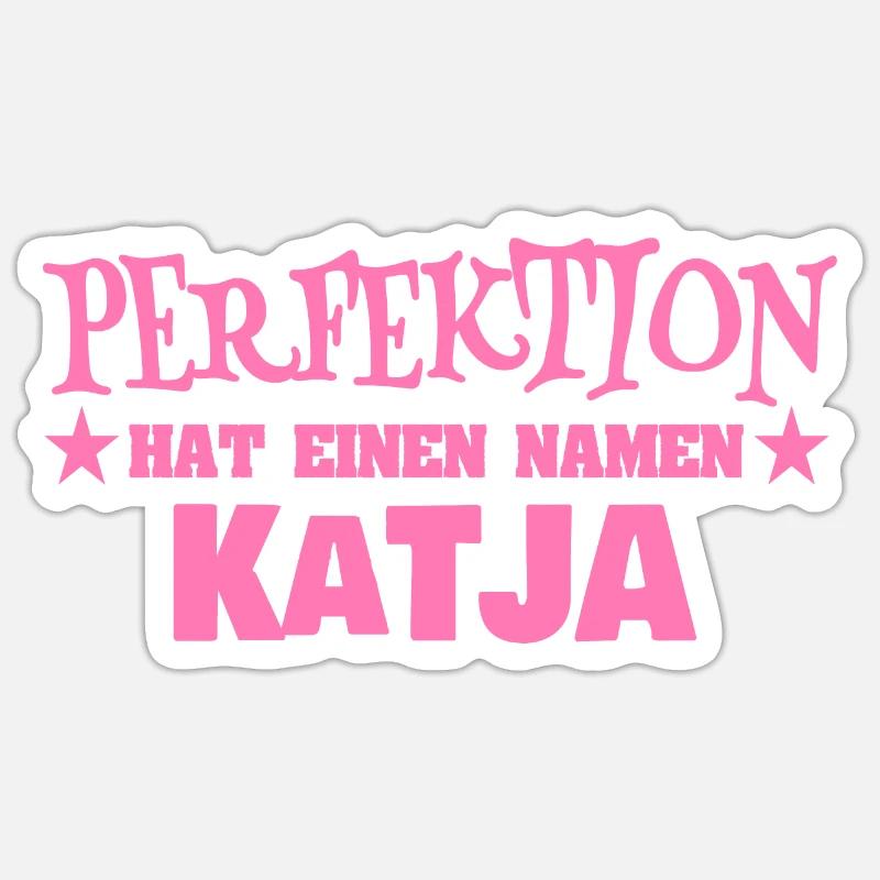 Woman's name Katja - Sticker size S (10 x 10 cm) - white matte