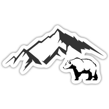Monts Bear - Sticker taille S (10 x 10 cm) - blanc mat - Devant